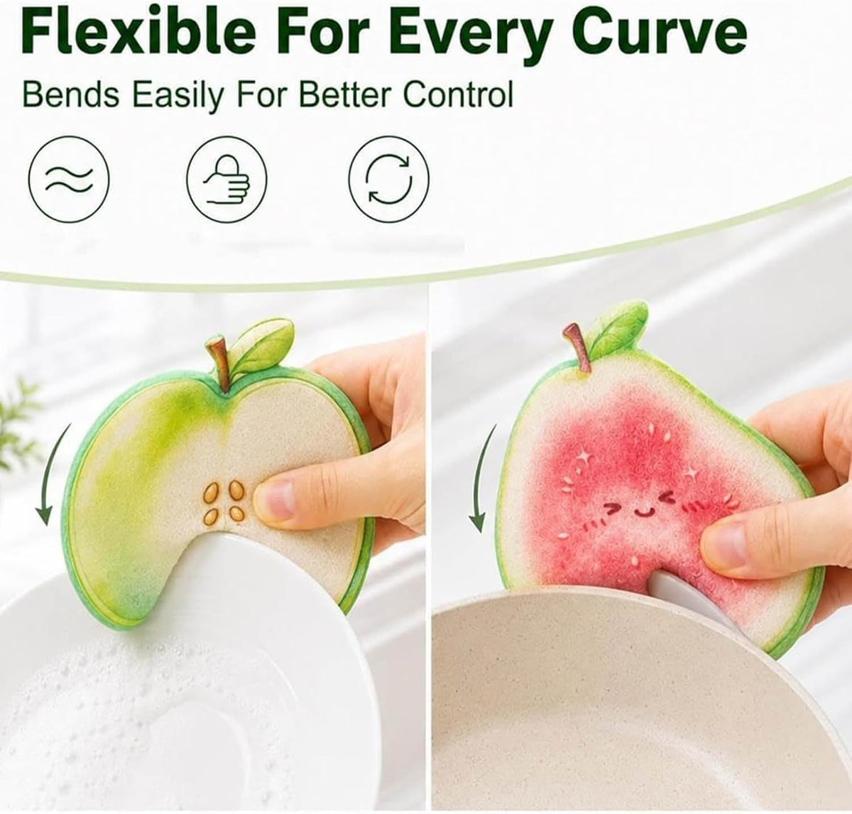 Cute Fruit‑Shaped Dishwashing Sponge | No‑Scratch Kitchen Scrubber 🍓