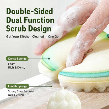 Cute Fruit‑Shaped Dishwashing Sponge | No‑Scratch Kitchen Scrubber 🍓