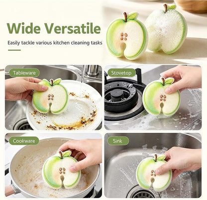 Cute Fruit‑Shaped Dishwashing Sponge | No‑Scratch Kitchen Scrubber 🍓