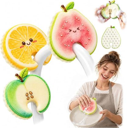 Cute Fruit‑Shaped Dishwashing Sponge | No‑Scratch Kitchen Scrubber 🍓